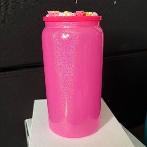 Pink Glitter Drinkware Tumbler